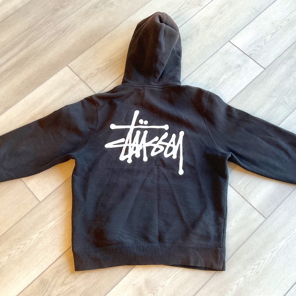 Stüssy black logo hoodie
